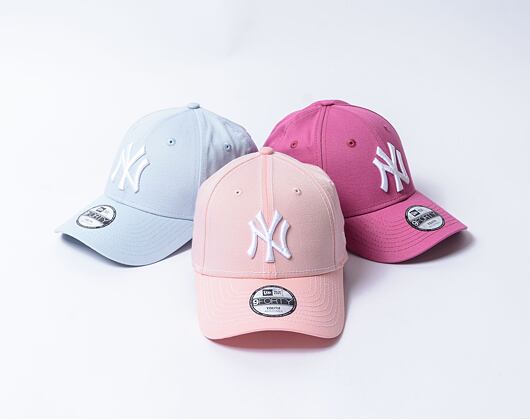 Dětská Kšiltovka New Era - 9FORTY Contrast Stitch - NY Yankees - Pink / White