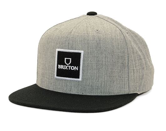 Kšiltovka Brixton Alpha Square MP Snapback Heather Grey / Black