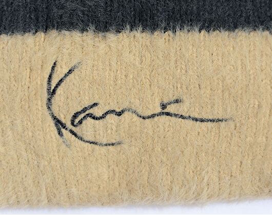 Kulich Karl Kani Signature Fluffy Beanie sand/black