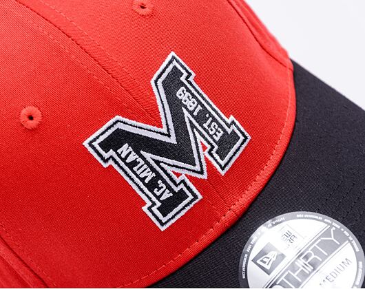 Kšiltovka New Era - M Logo 39THIRTY - AC Milan - Scarlet / Black