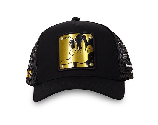 Kšiltovka Capslab - Trucker Looney Tunes - Daffy Duck Metal Plate - Black / Gold