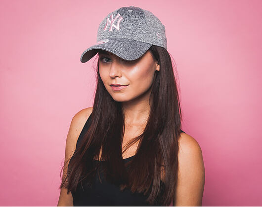 New Era Tech Jersey New York Yankees 9FORTY Gray/Pink Strapback Womens Cap