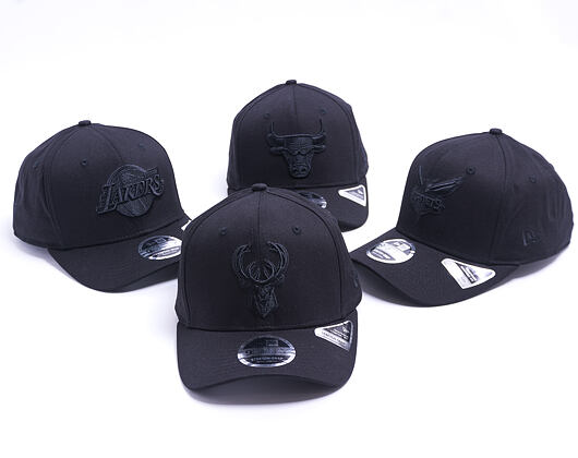 New Era 9FIFTY Stretch-Snap Tonal Black Chicago Bulls Snapback Black Cap