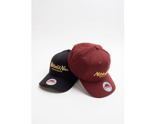 Mitchell & Ness Pinscript Redline Snapback Branded Black / Gold Cap