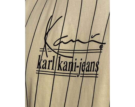 Karl Kani KK Jeans Signature Washed Pinstripe Tee light yellow T-Shirt