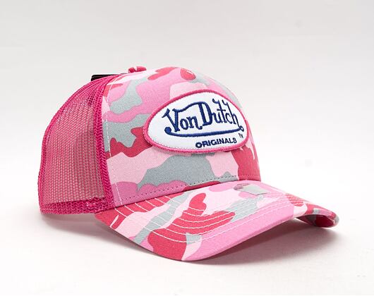 Von Dutch Boston Trucker Poly Camo Plum/Pink Cap