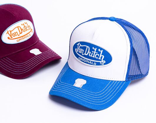 Von Dutch Boston Trucker Cotton Twill White/Blue Cap