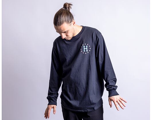 HUF Puff Galaxies Longsleeve Black Tee