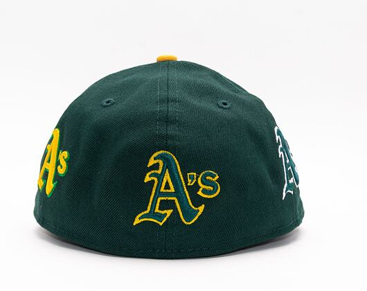 New Era 59FIFTY MLB All over Logo LP Low Profile Oakland Athletics Dark Green Cap