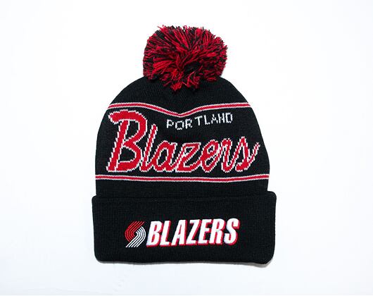 Mitchell & Ness SCRIPT POM BEANIE HWC Portland Trail Blazers Black