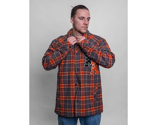 Karl Kani Chest Signature Heavy Flannel Overshirt cognac