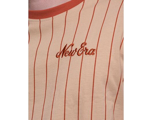 New Era Pinstripe Oversized Tee Oat Milk / Redwood T-Shirt