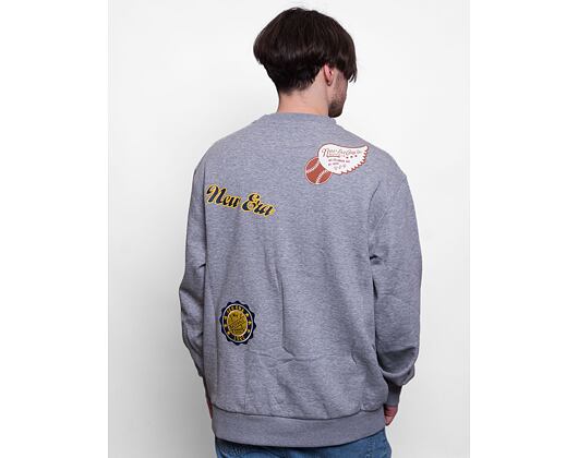 New Era Heritage Patch Oversized Crewneck Heather Gray / Off White Hoody