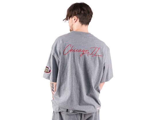 Triko Mitchell & Ness NBA M&N CITY COLLECTION S/S TEE BULLS Grey Heather