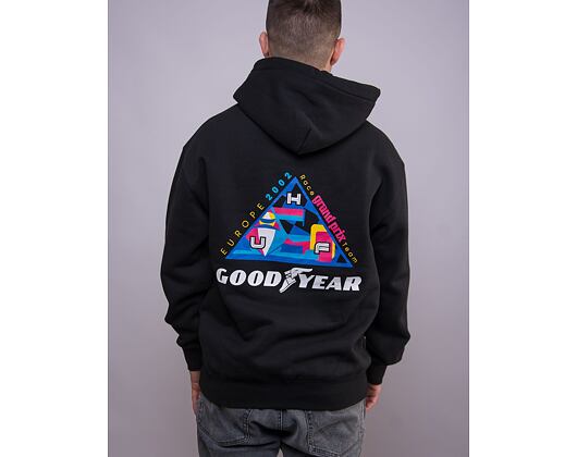 Mikina HUF × GOODYEAR Grand Prix Triple Triangle Hoodie Black