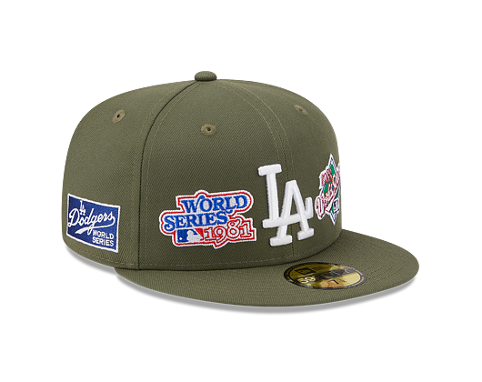 Kšiltovka New Era 59FIFTY MLB 5 Olive WS Los Angeles Dodgers New Olive / White