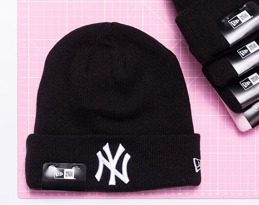 New Era MLB Essential Cuff Knit New York Yankees Black / Optic White Winter Beanie