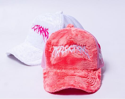 Kšiltovka Reflection Luxury Fuzzy Trucker - Coral Pink / White