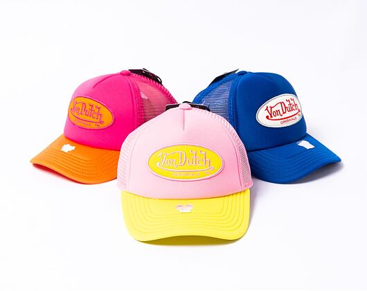 Kšiltovka Von Dutch Trucker Tampa - Trucker Foam - Polyester Foam - Pink/Yellow