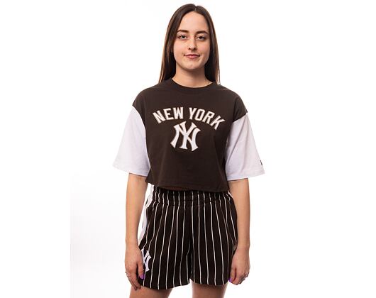 Dámské triko New Era MLB Lifestyle Crop Tee New York Yankees Brown / White