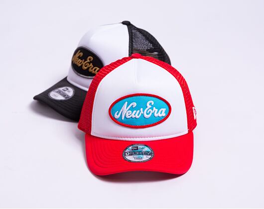 Dětská kšiltovka New Era 9FORTY Kids A-Frame Trucker Oval Red / White