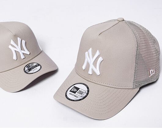 Kšiltovka New Era 9FORTY A-Frame Trucker MLB - New York Yankees - Stone / White