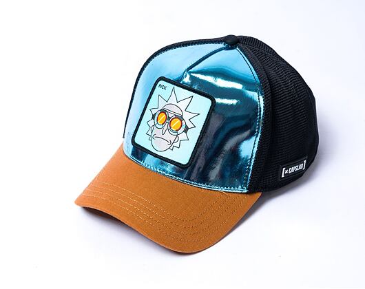 Kšiltovka Capslab Rick & Morty Trucker - Rick - Turquoise / Black / Brown