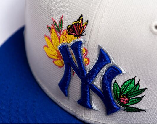 Kšiltovka New Era 9FIFTY MLB Floral New York Yankees Retro - Ivory / Majestic Blue