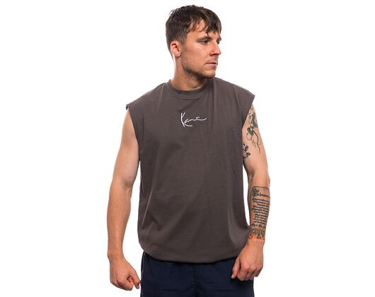 Triko bez rukávů Karl Kani Small Signature Essential Sleeveless Tee anthracite