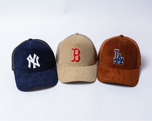 Kšiltovka New Era - 9FORTY Trucker Cord - Boston Red Sox - Beige