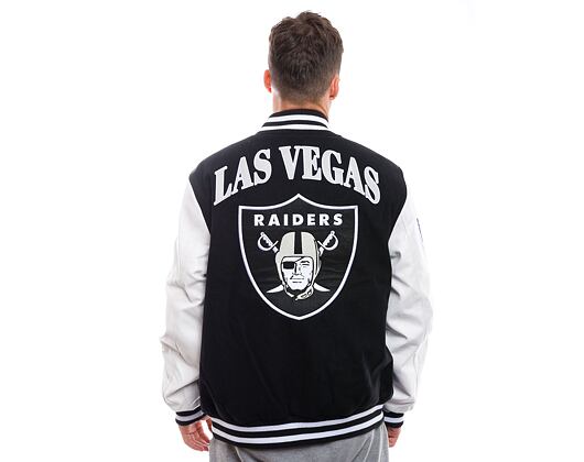 Bunda New Era - Patch Varsity - Las Vegas Raiders - Black / White