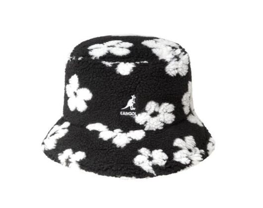 Klobouk Kangol - Floral Fleece Bucket - Black/White