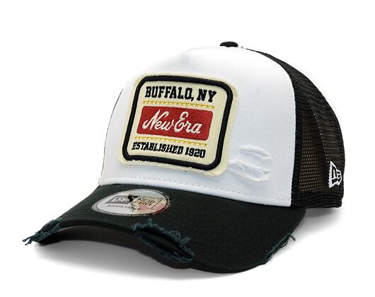 Kšiltovka New Era - Patch Distress 9FORTY Trucker - White / Black