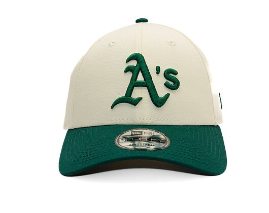 Kšiltovka New Era - MLB Color Block 9FORTY - Oakland Athletics - Cream / Dark Green