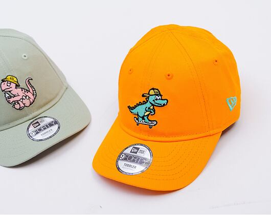 Dětská Kšiltovka New Era - Dinosaur 9FORTY - Papaya Orange / Teal