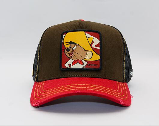 Kšiltovka Capslab - Trucker Looney Tunes - Speedy - Brown/Red