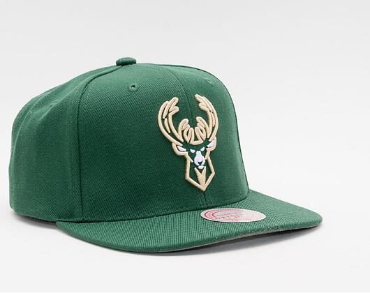 Mitchell & Ness Team Ground 2.0 Snapback Milwaukee Bucks Green Cap