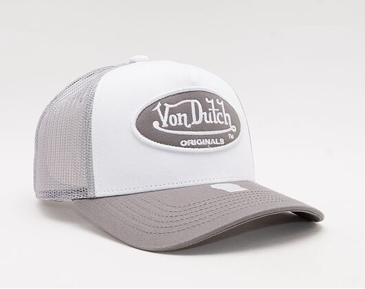 Von Dutch Boston Trucker Cotton Twill WHITE/GREY Cap