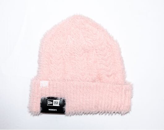 New Era Womens Fluffy Beanie Pink/White