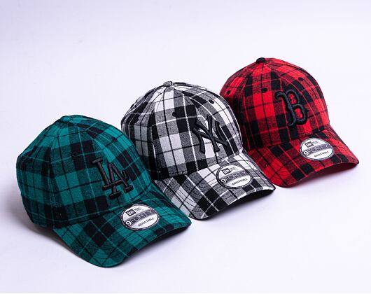 New Era 9FORTY MLB Plaid  Boston Red Sox Scarlet Red Cap