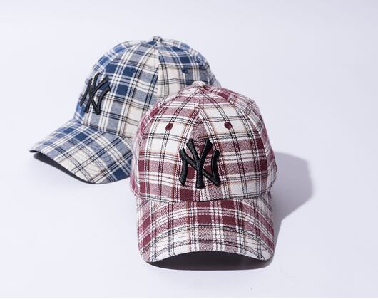 New Era 9FORTY MLB Plaid Camo New York Yankees Maroon Cap