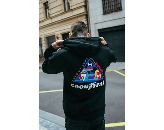 Mikina HUF × GOODYEAR Grand Prix Triple Triangle Hoodie Black