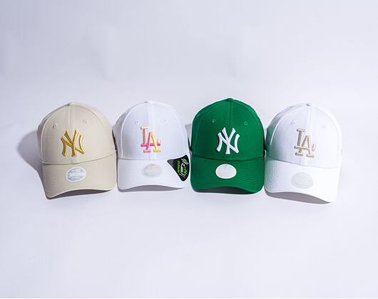 Dámská Kšiltovka New Era 9FORTY Womens Metallic Logo New York Yankees Stone / Gold