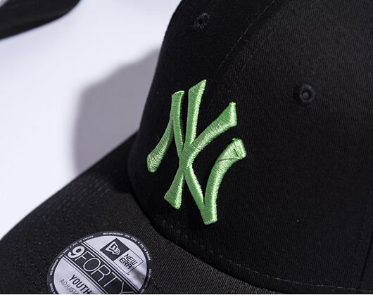 Dětská Kšiltovka New Era 9FORTY Kids MLB League Essential New York Yankees Black / Bright Green