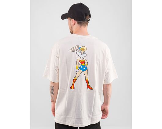 Triko New Era Superhero × Looney Tunes Character Oversized Tee Off White