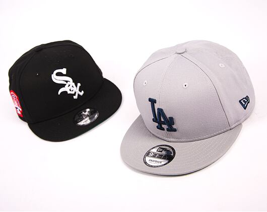 Kšiltovka New Era 9FIFTY MLB Team Side Patch Los Angeles Dodgers Grey / Dark Blue