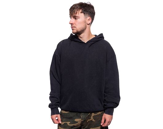 Mikina Brandit Acid Washed Oversized Hoody Black