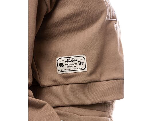 Dámská mikina New Era Arch Wordmark Crop Hoody Ash Brown / White