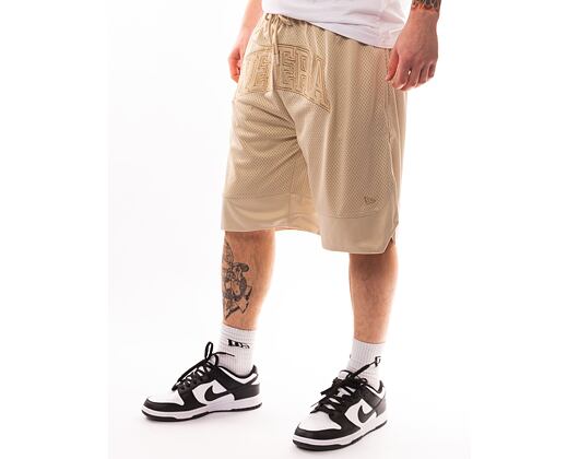 Kraťasy New Era Arch Logo Mesh Shorts - Stone