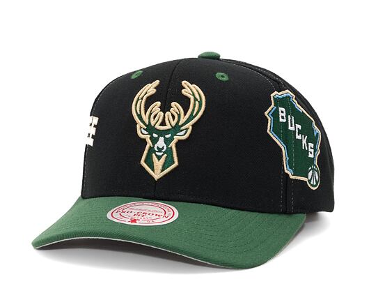 Kšiltovka Mitchell & Ness Overbite Pro Snapback Milwaukee Bucks Black